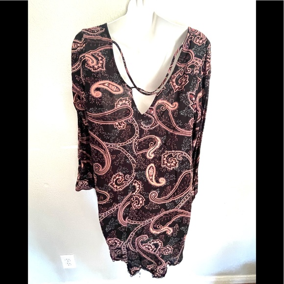 CLEARANCE /Make an offer! EXHILARATION Paisley print tunic dress blouse -XL - Picture 6 of 10